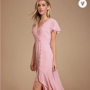 Lulus Pour the Champagne Mauve Pink Ruffled Backless Maxi Dress